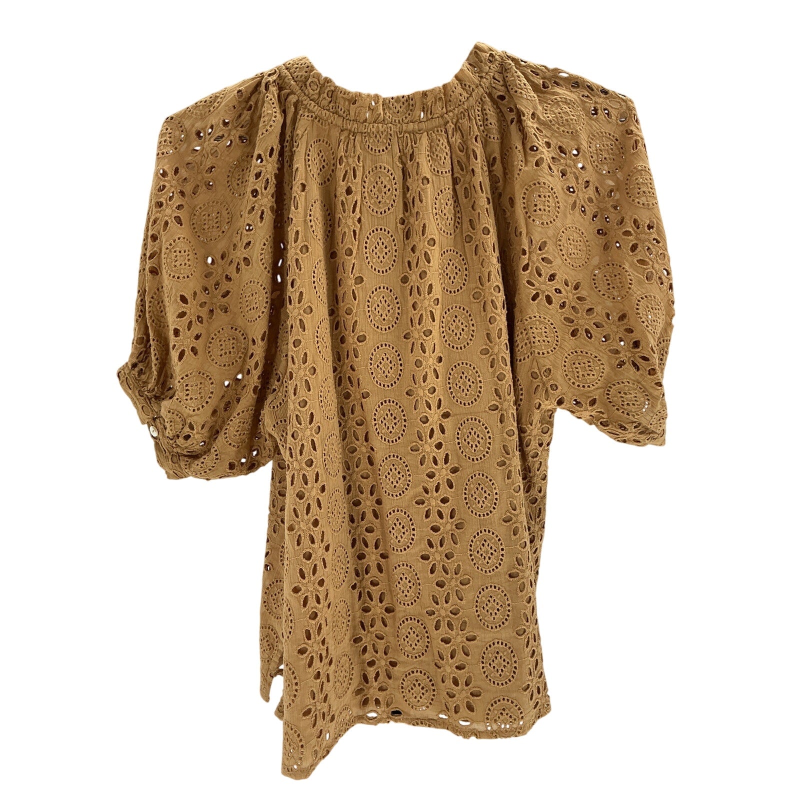 Cleobella 'Katie' Tan Cotton Blouse Size S