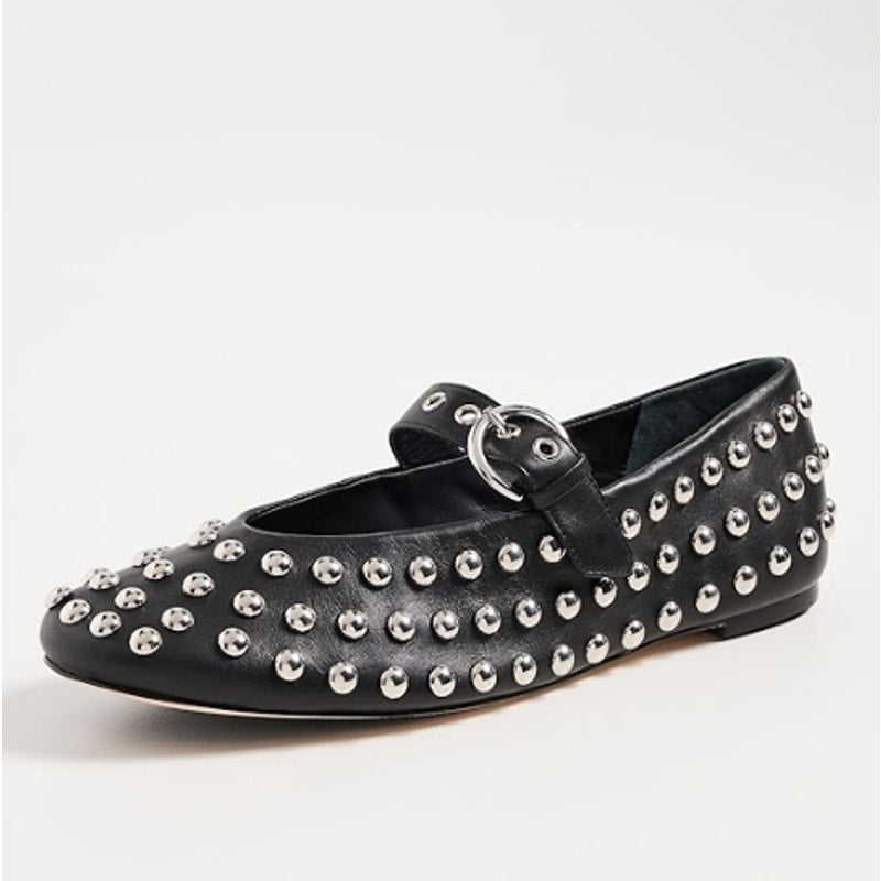 Reformation 'Bethany' Black Ballet Flat Size 5.5