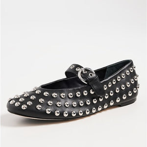 Reformation 'Bethany' Black Ballet Flat Size 5.5
