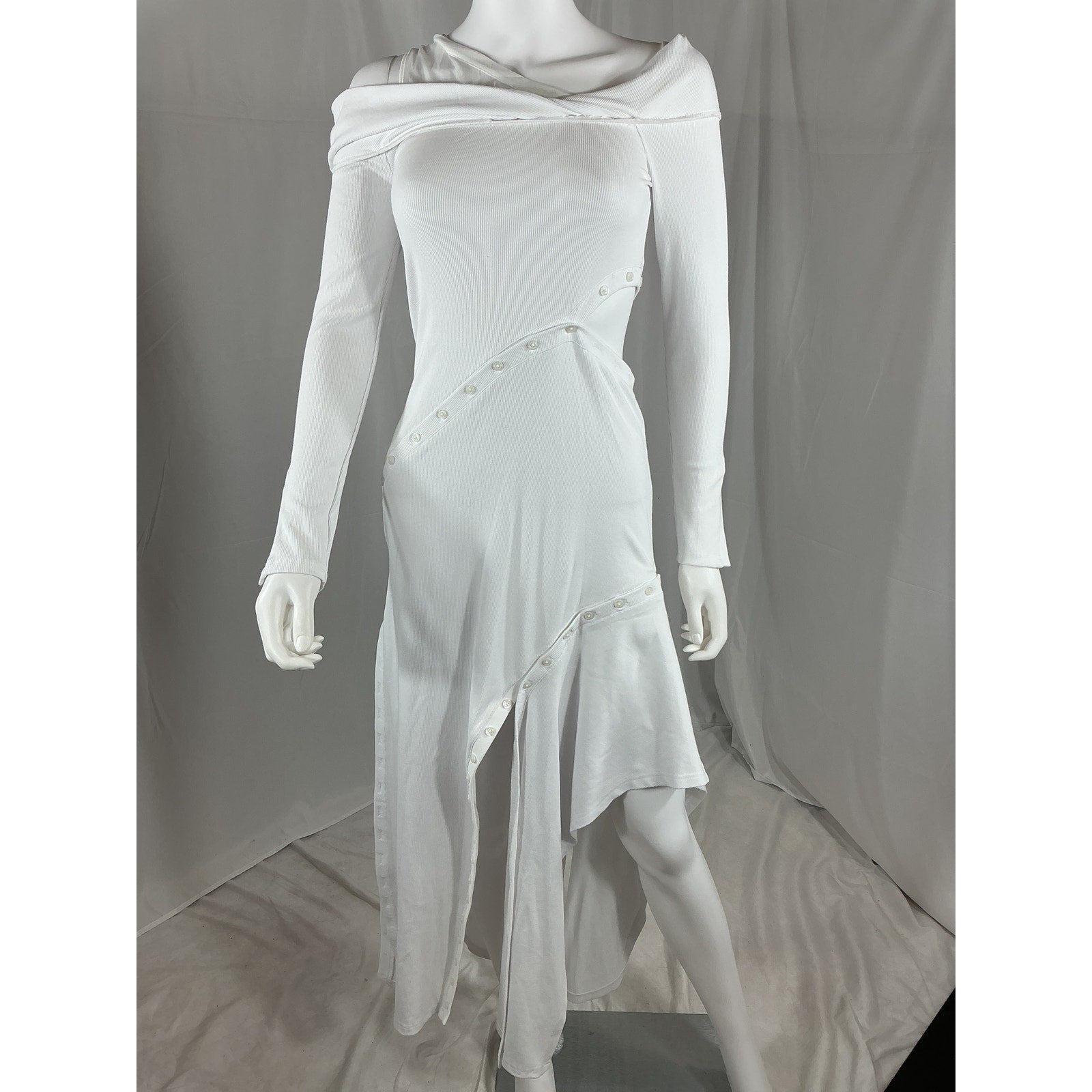 Simkhai 'Tinsley' White Rayon Buttoned Gown Size S - NWT
