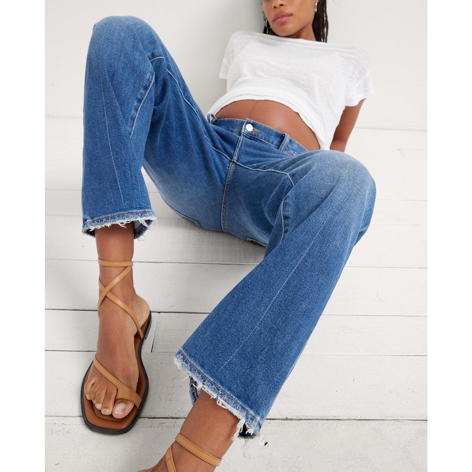 Hatch The Boyfriend Blue Cotton Maternity Denim Jean Size 24