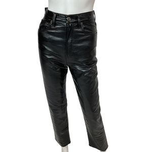 Agolde Fitted Black Recycled Leather 90s Pants Size 23