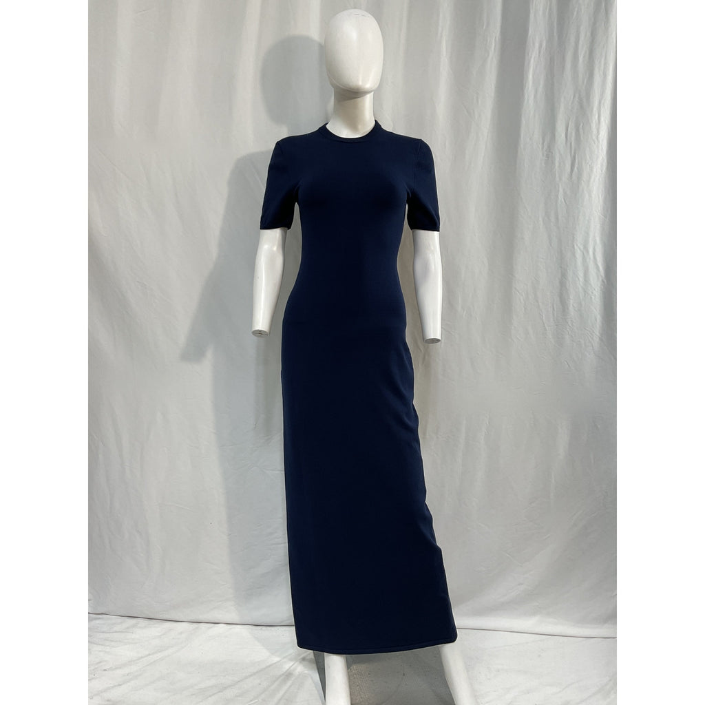 Grlfrnd 'Florrie' Navy Viscose Knit Maxi Dress Size M
