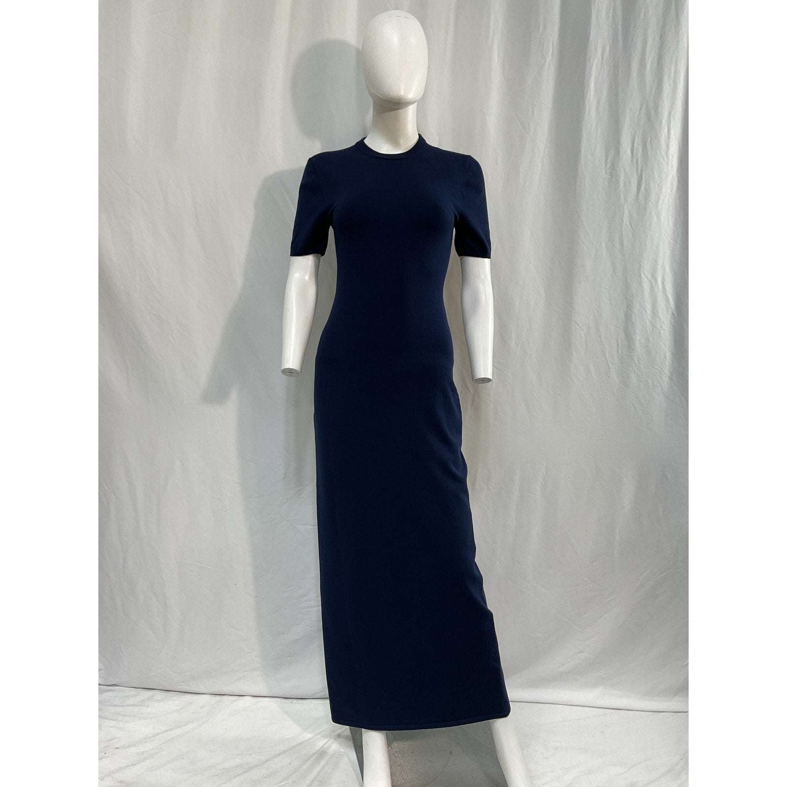 Grlfrnd 'Florrie' Navy Viscose Knit Maxi Dress Size M