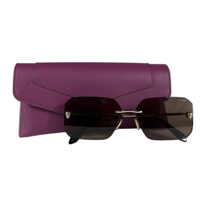 Bvlgari Rectangular Gold Brown Serpenti Sunglasses Size 62mm