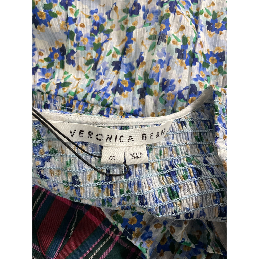 Veronica Beard 'Darrah' Blue Puff Sleeve Dress Size 0 - NWT