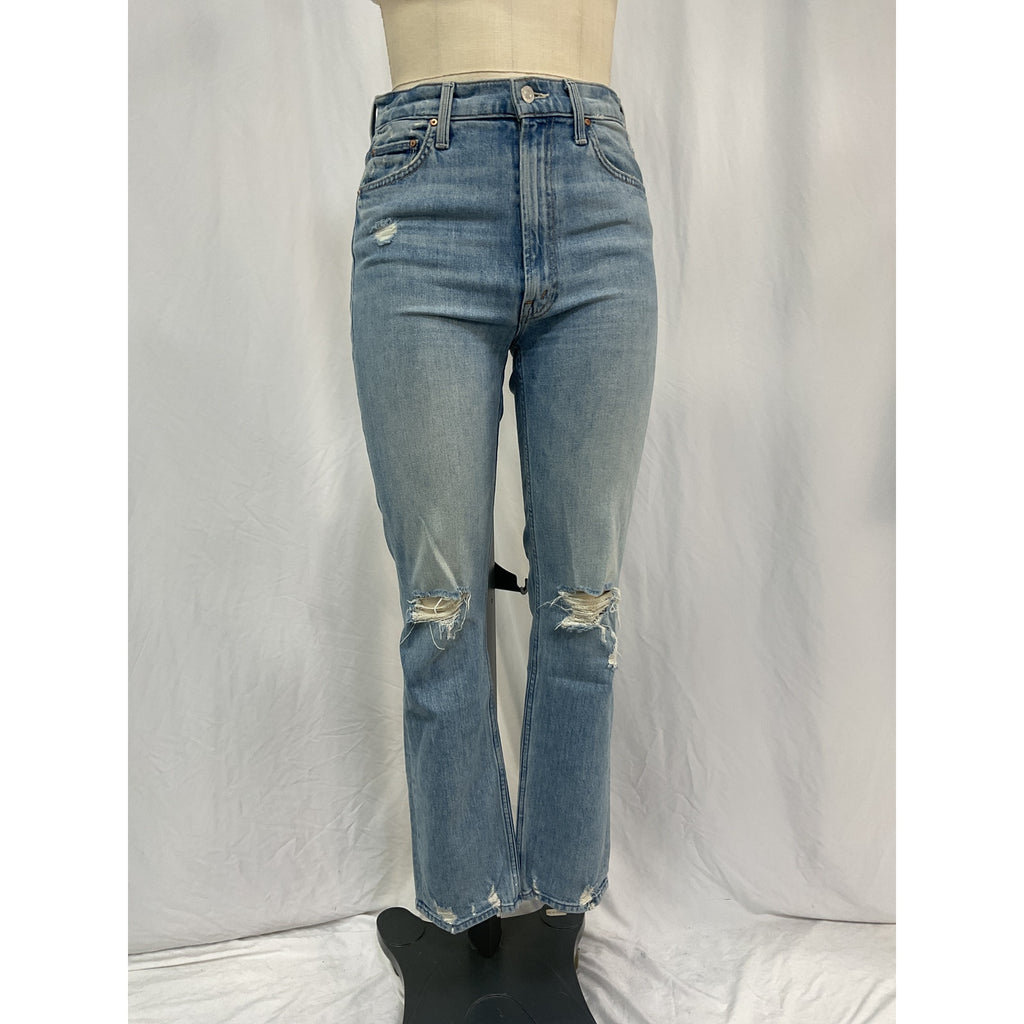 Mother High Waisted Blue Cotton Rider Skimp Size 26