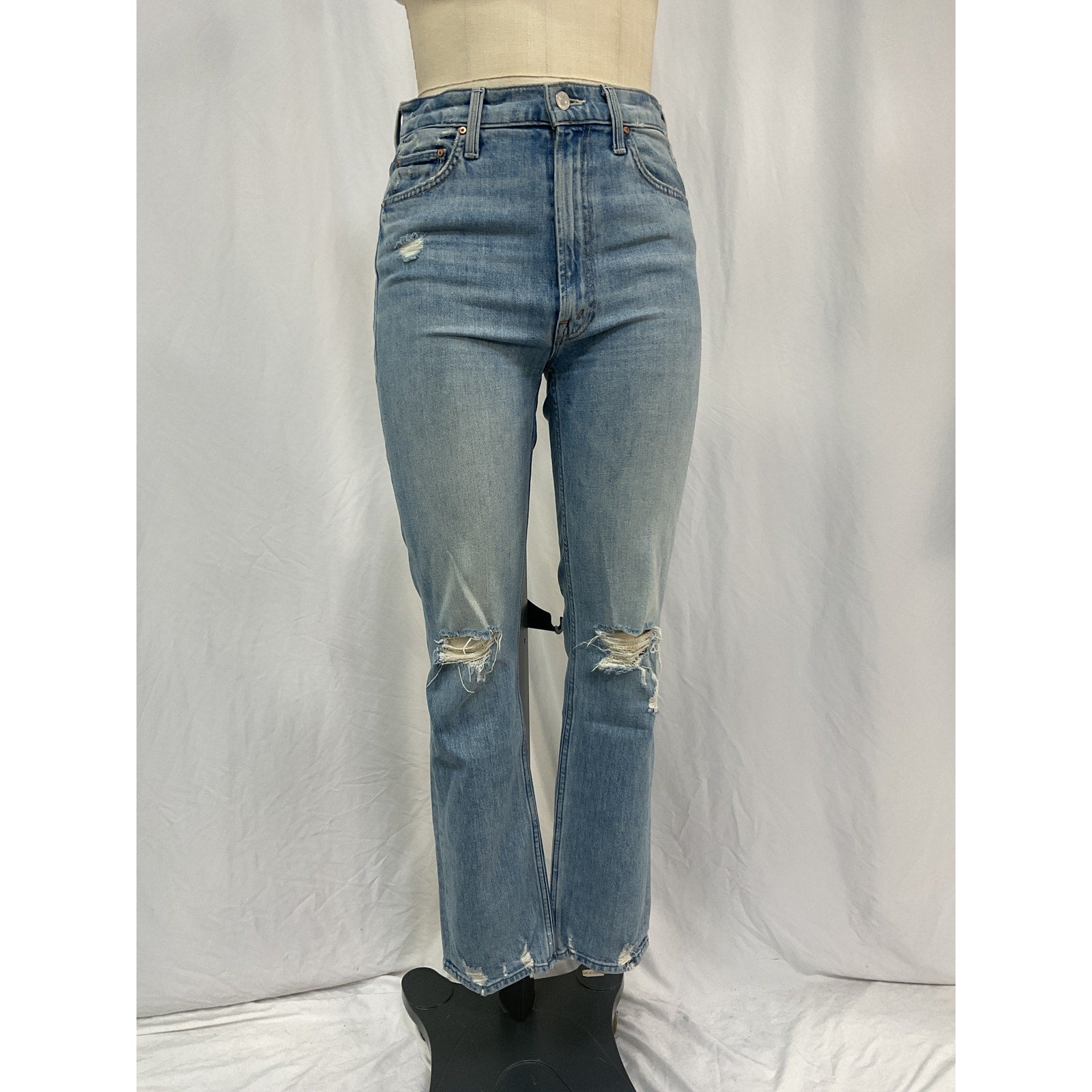 Mother High Waisted Blue Cotton Rider Skimp Size 26