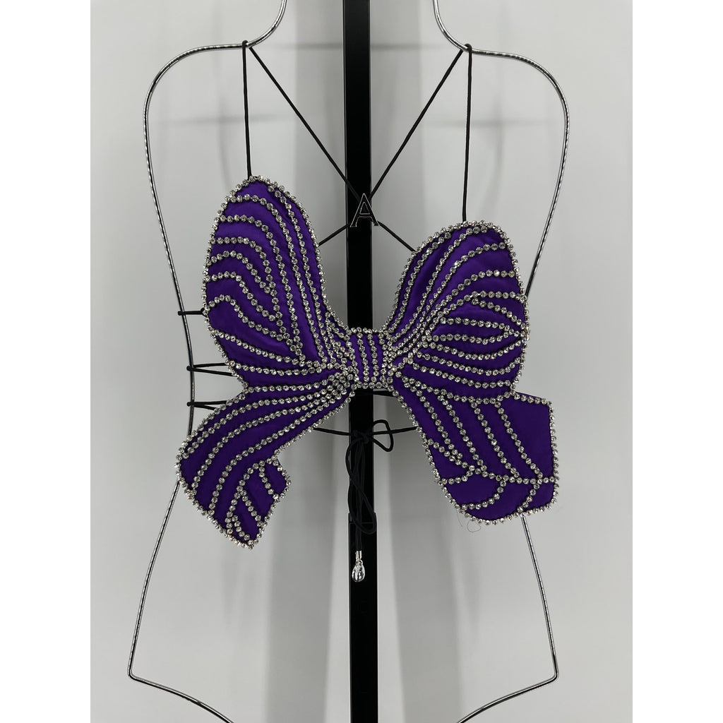 Area Crystal Purple Acetate Bow Top Size XS