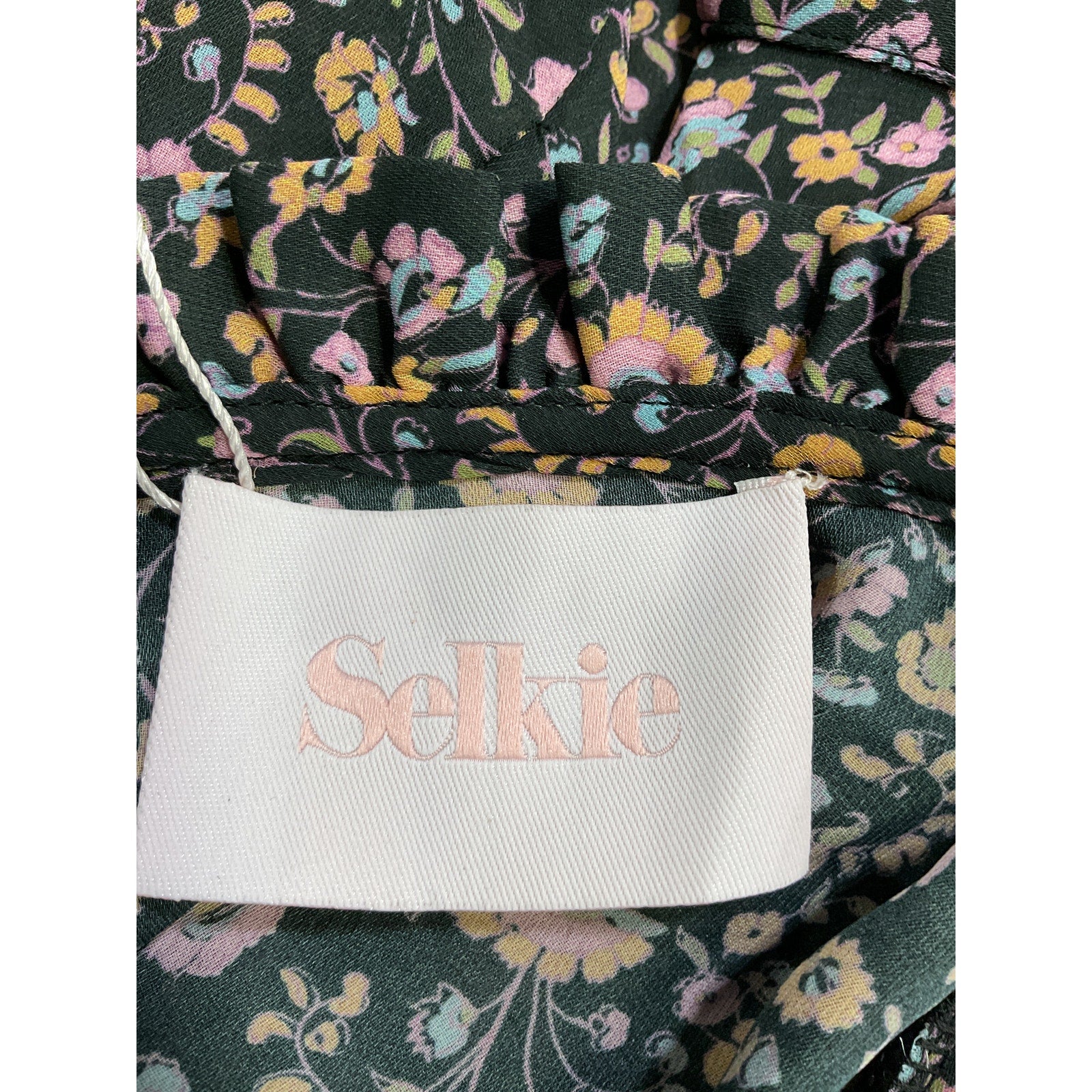 Selkie 'The Bistro' Black Ruffle Trim Blouse Size XS - NWT
