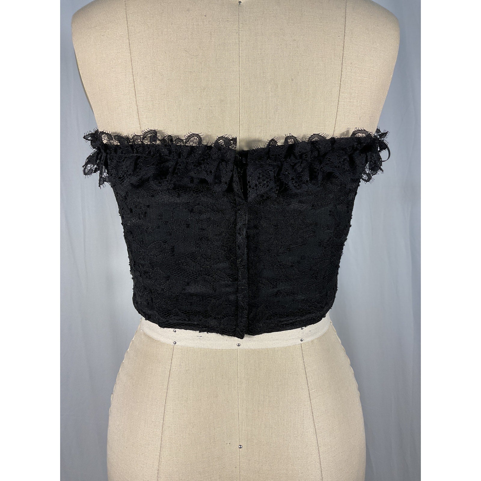 Alessandra Rich 'Lace' Black Bustier Top Size 38