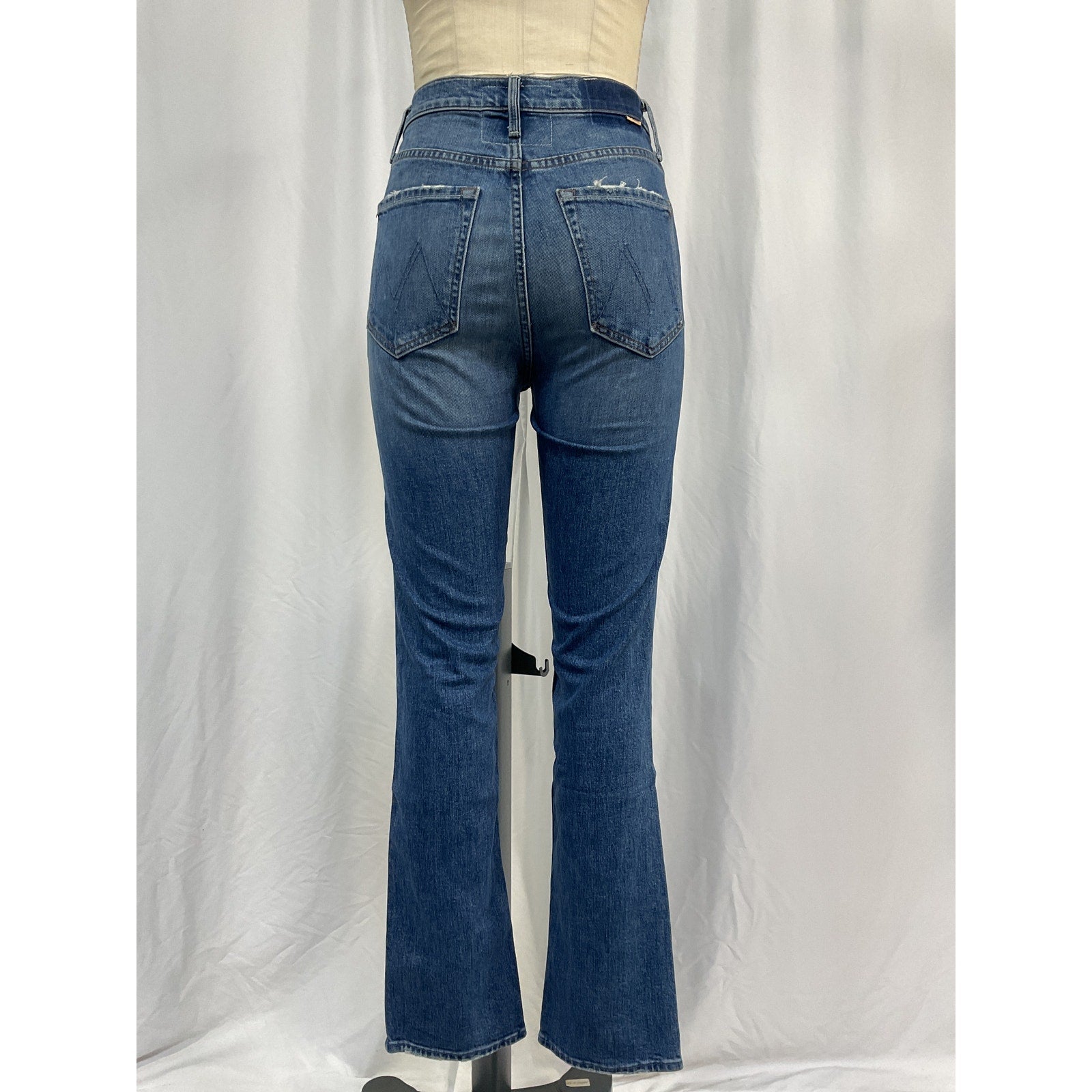 Mother Rider Skimp Blue Cotton High Waist Straight Leg Denim Jeans Size 26