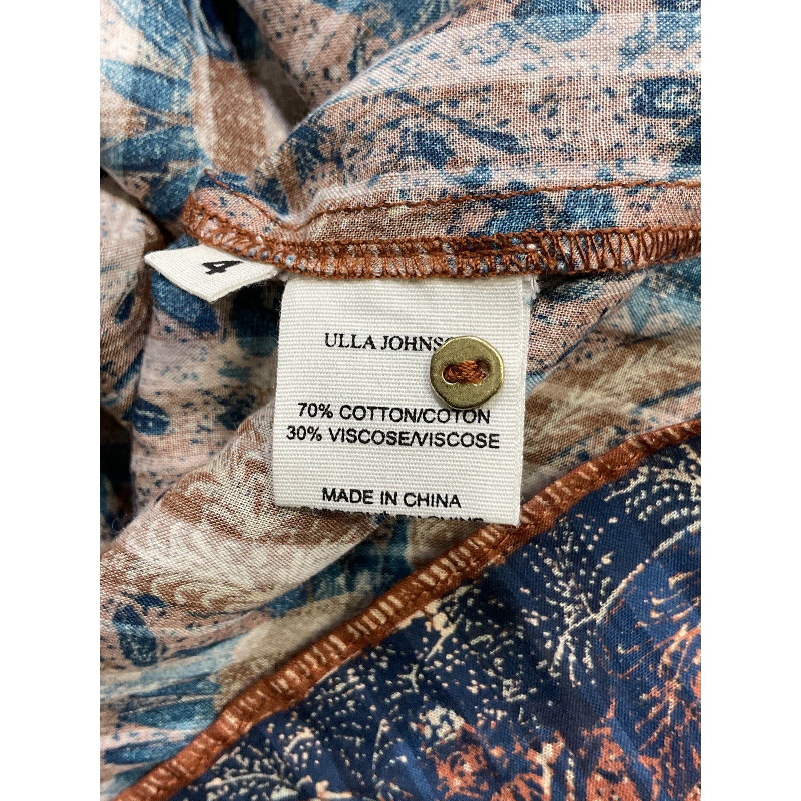 Ulla Johnson 'Agnes' Brown Top Size 4