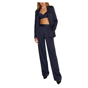 Favorite Daughter Satin Blue Peak Lapel Blazer Size XS