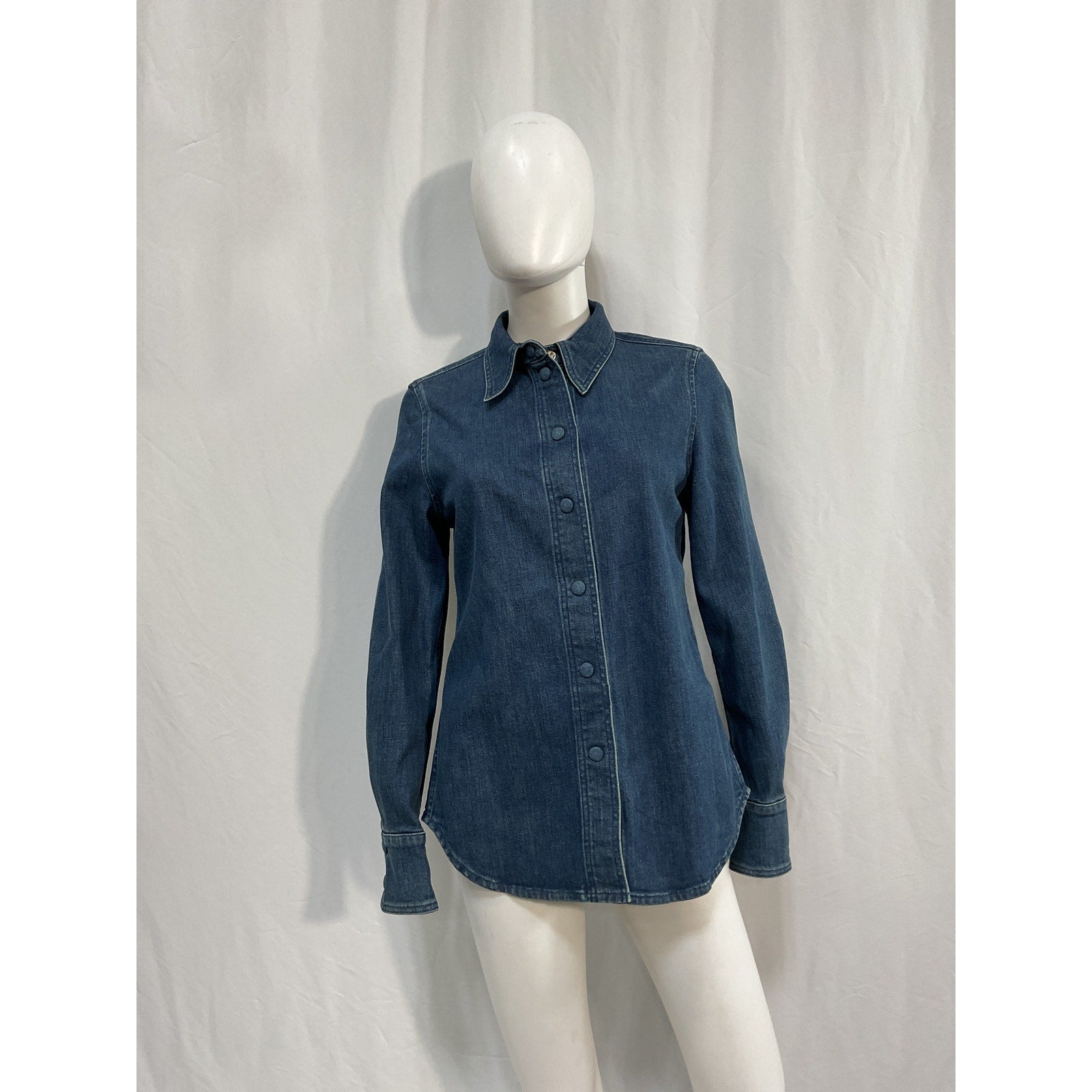 Chlo� Stretch Blue Cotton Denim Top Size 38