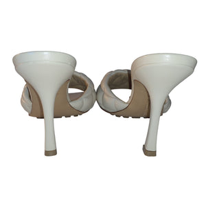 Bottega Veneta Quilted Cream Lido Mules Size 7 US / 37 EU