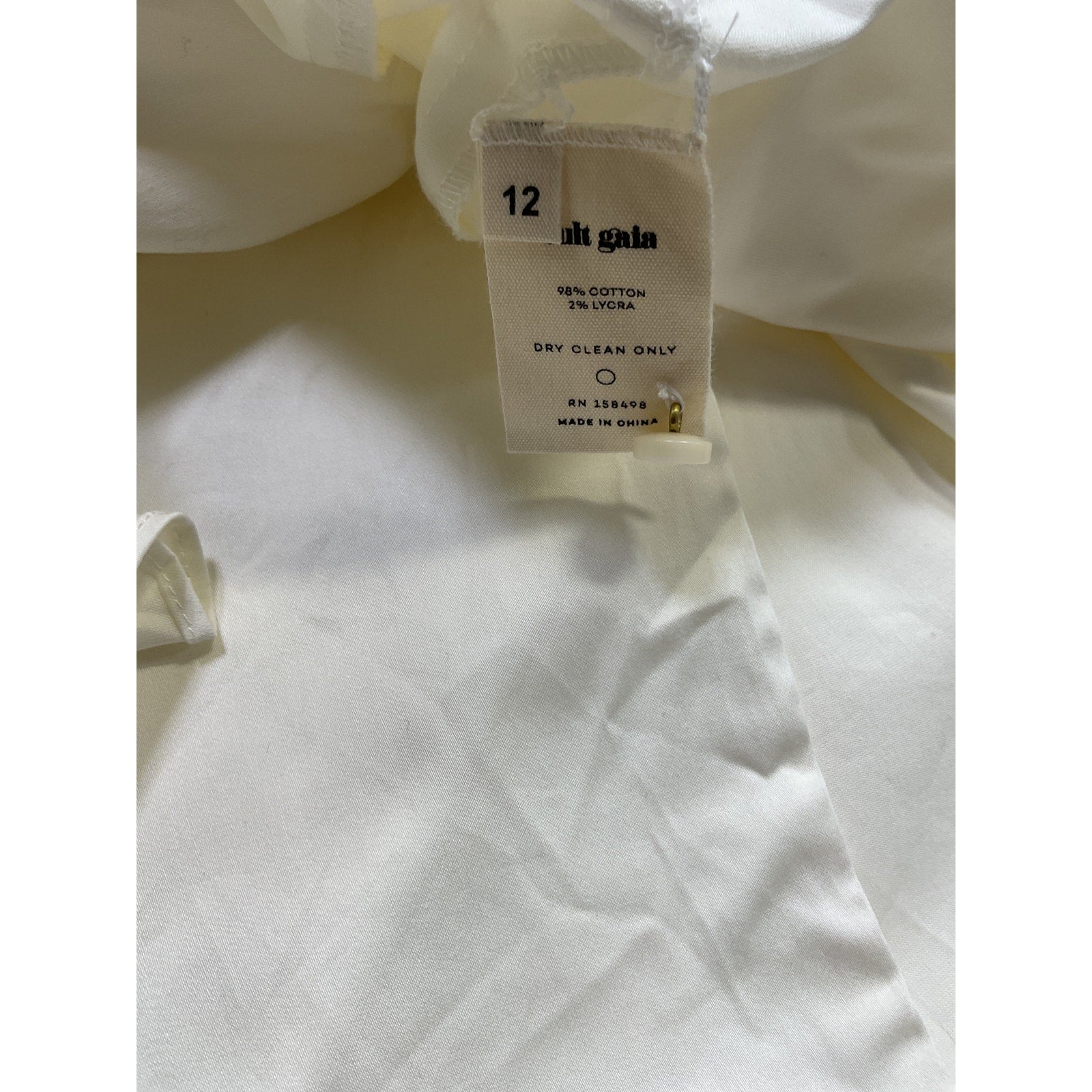 Cult Gaia 'Mina' White Cotton Cotton Poplin Midi Dress Size 12