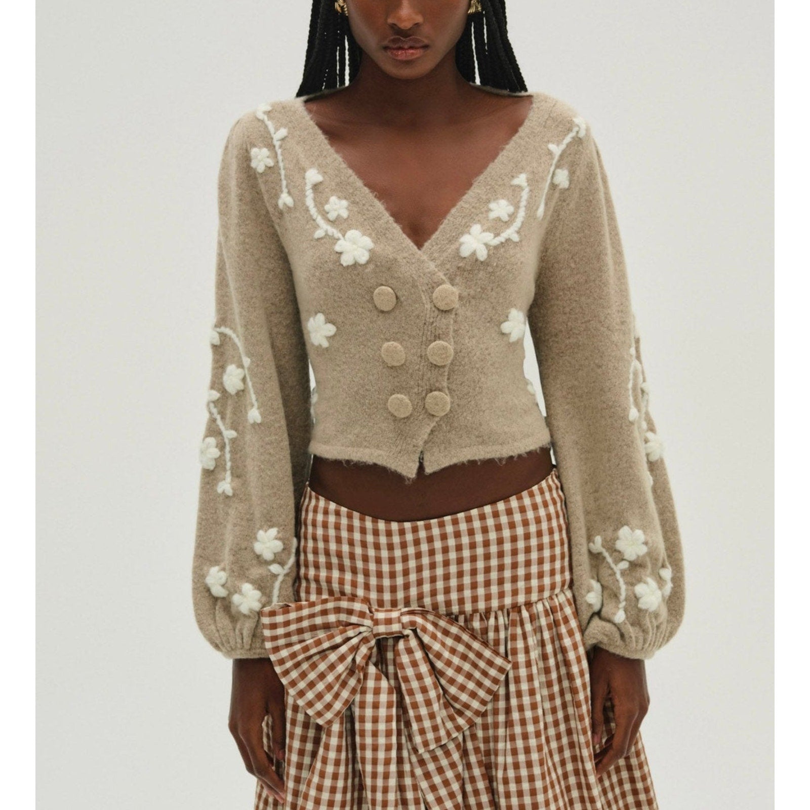 For Love & Lemons 'Adalyn' Tan Cardigan Size S
