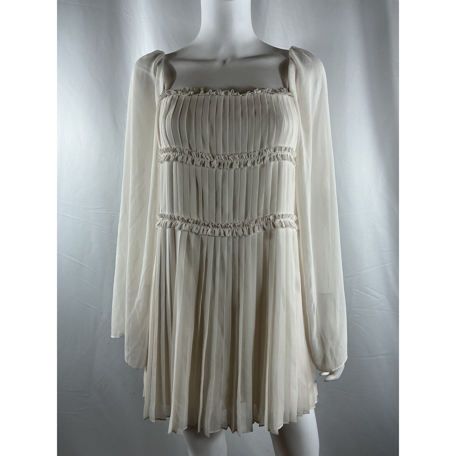 Alexis 'Zori' Cream Polyester Mini Dress Size S