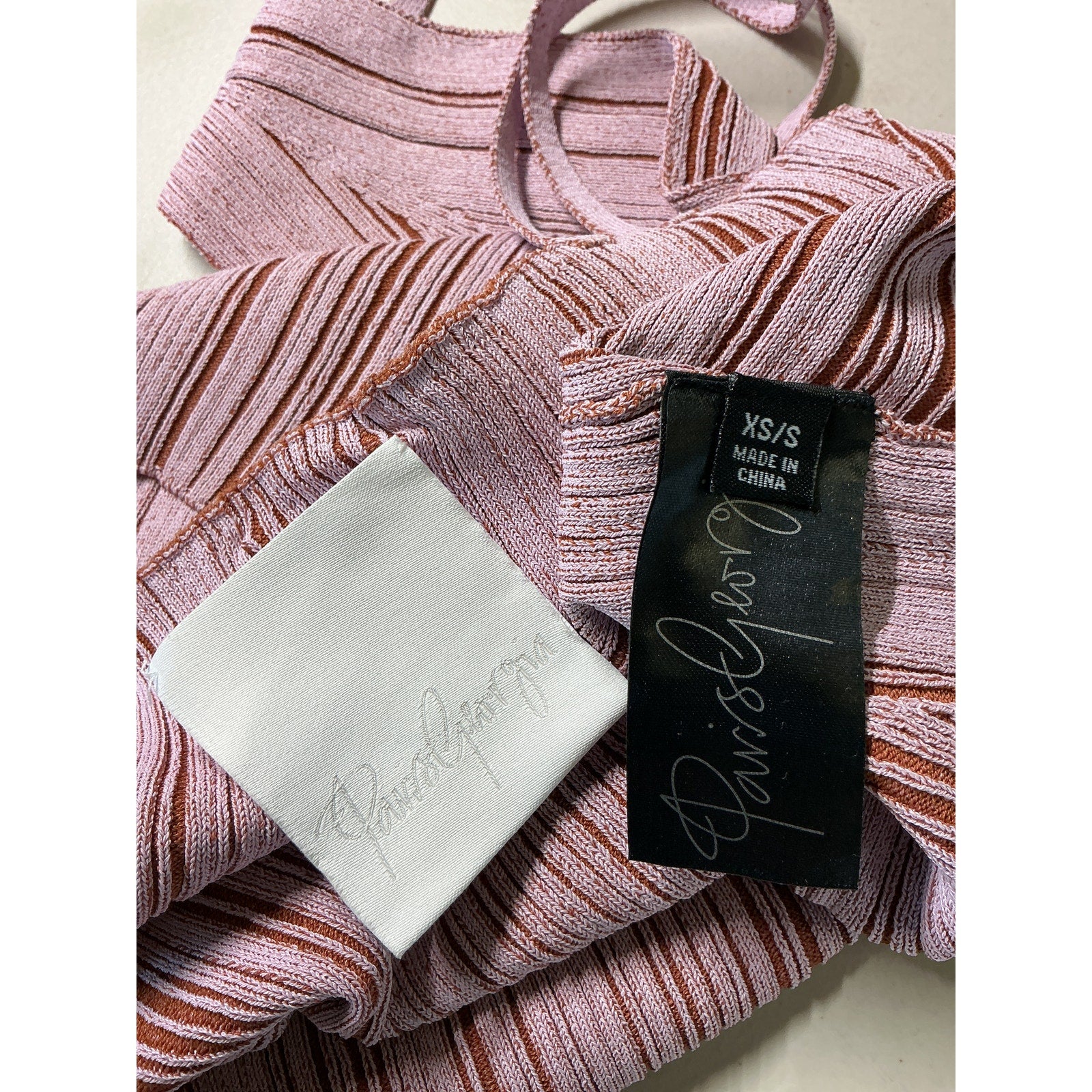 Paris Georgia Criss Cross Pink Viscose Camisole Top Size XS / S