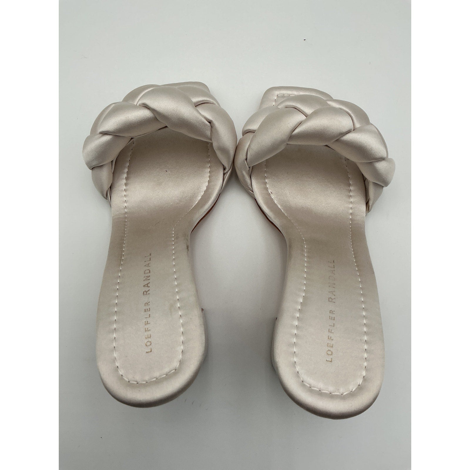Loeffler Randall 'Freya' White Satin Mule Sandal Size 8.5