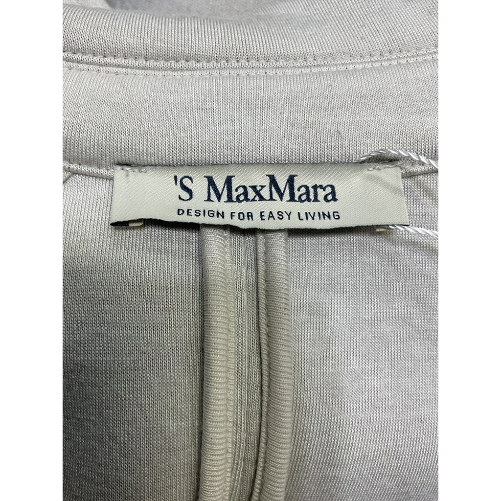 S Max Mara 'Marica' Cream Viscose Double-Breasted Mid-Length Coat With Wide Lapels Size L