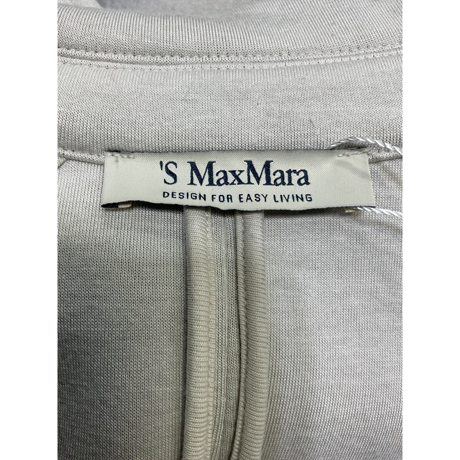 S Max Mara 'Marica' Cream Viscose Double-Breasted Mid-Length Coat With Wide Lapels Size L