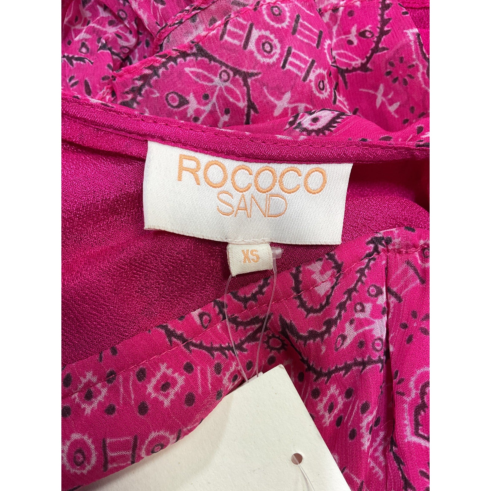 Rococo Sand 'Romani' Pink Georgette Mini Dress Size XS - NWT
