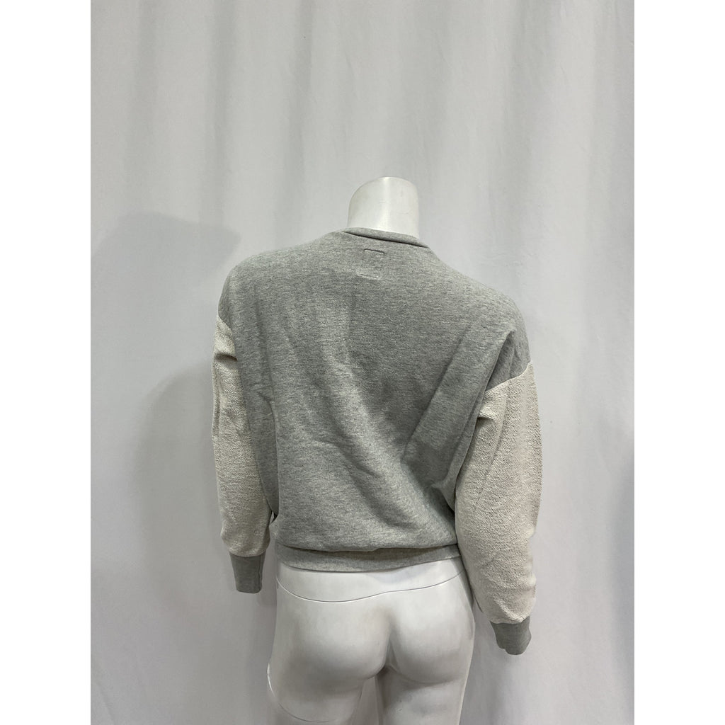 Nsf Cj Reverse Sleeve Grey Cotton Crewneck Sweatshirt Size XXS