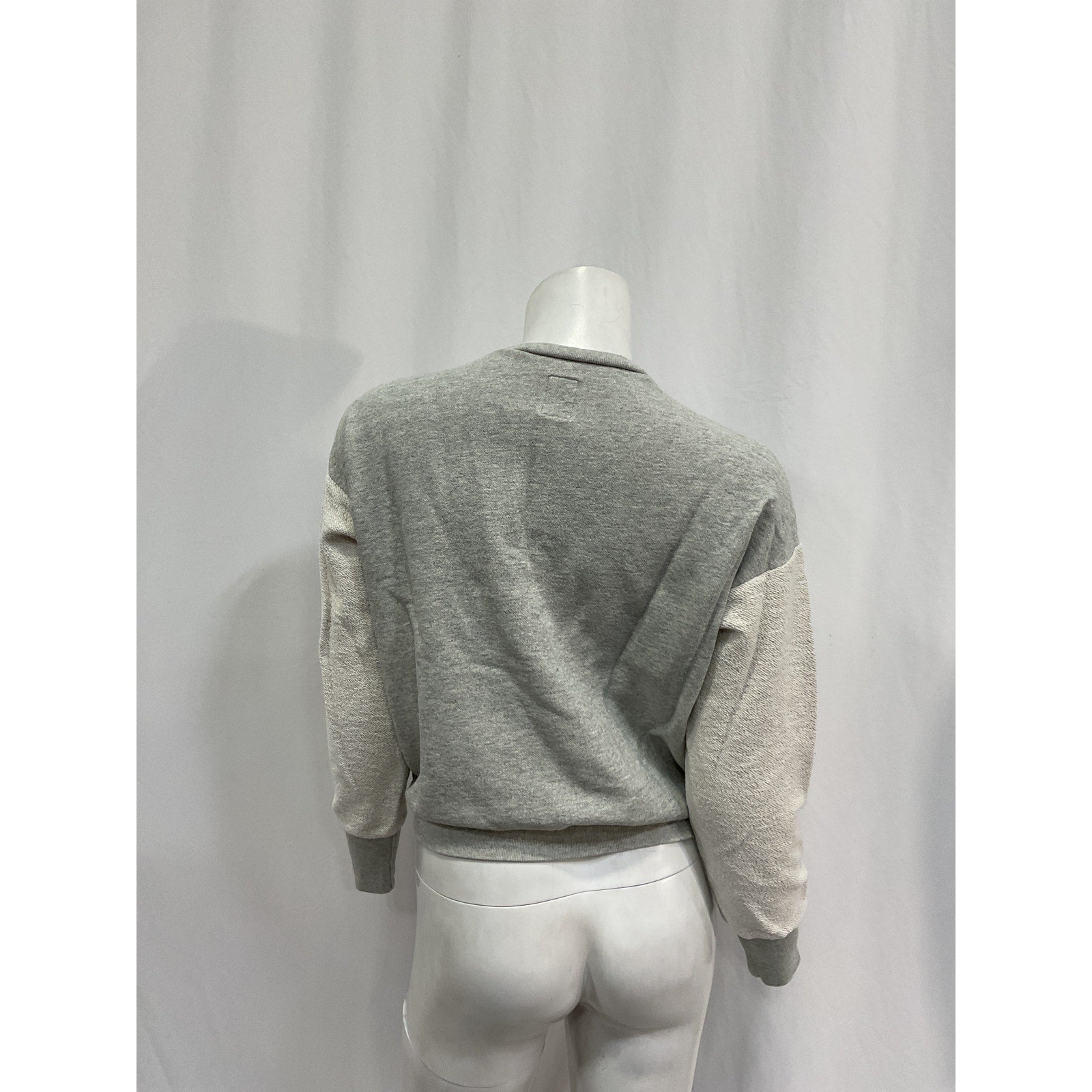 Nsf Cj Reverse Sleeve Grey Cotton Crewneck Sweatshirt Size XXS