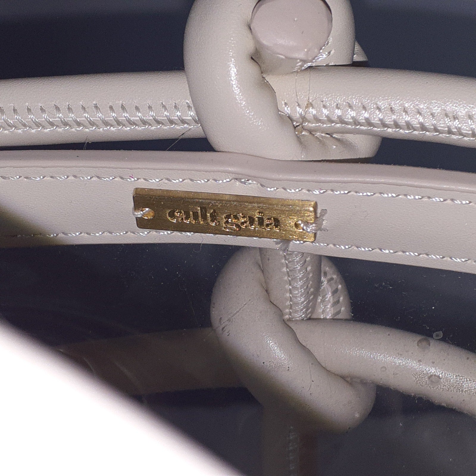Cult Gaia 'Enzo North South' White Faux Leather Tote Size OS