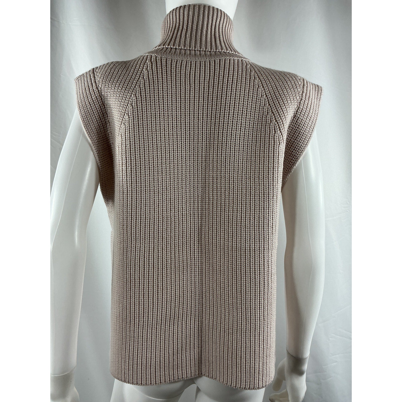 Isabel Etoile Marant 'Megan' Beige Merino Wool Cutout Ribbed Turtleneck Sweater Size 36 - NWT