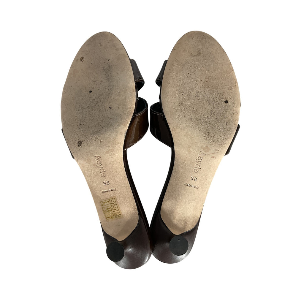 Aeyde 'Stina' Brown Leather Mules Size 8