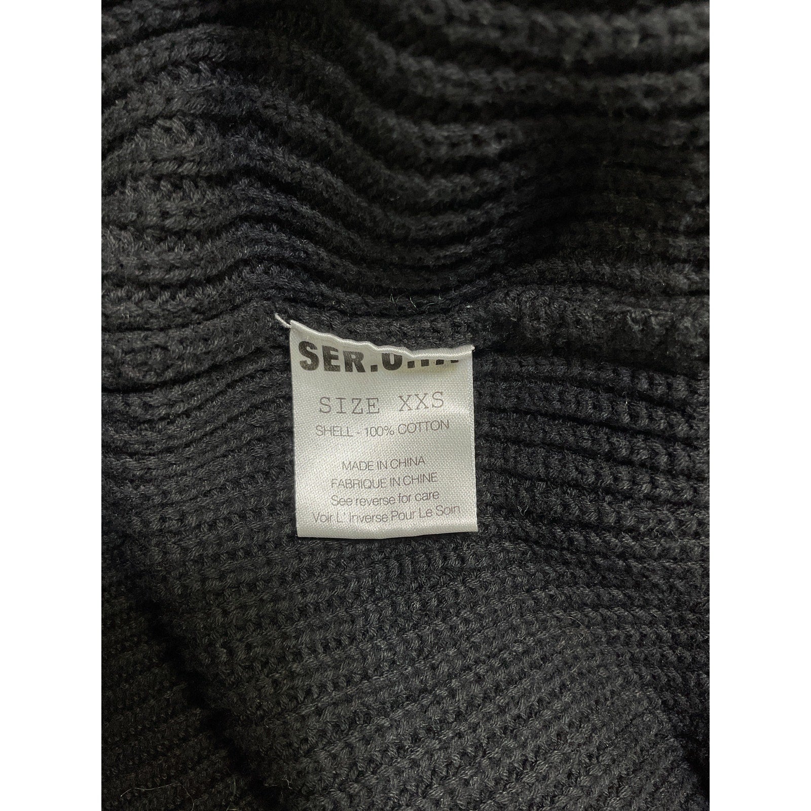 Ser.O.Ya 'Devin' Black Cotton Sweater Size XXS