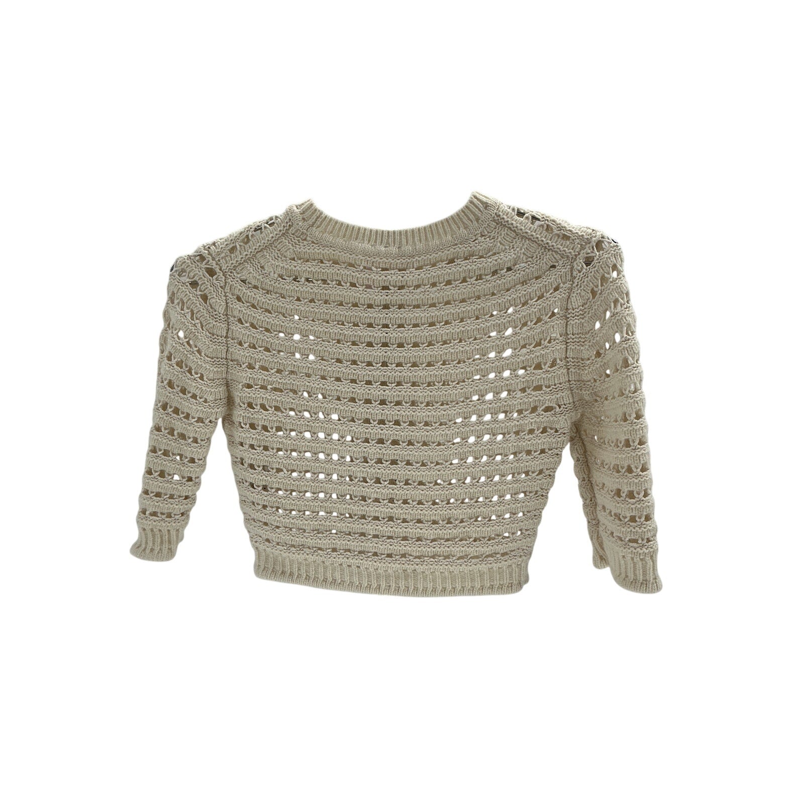 See By Chloe 'Crochet' Beige Wool Top Size XS