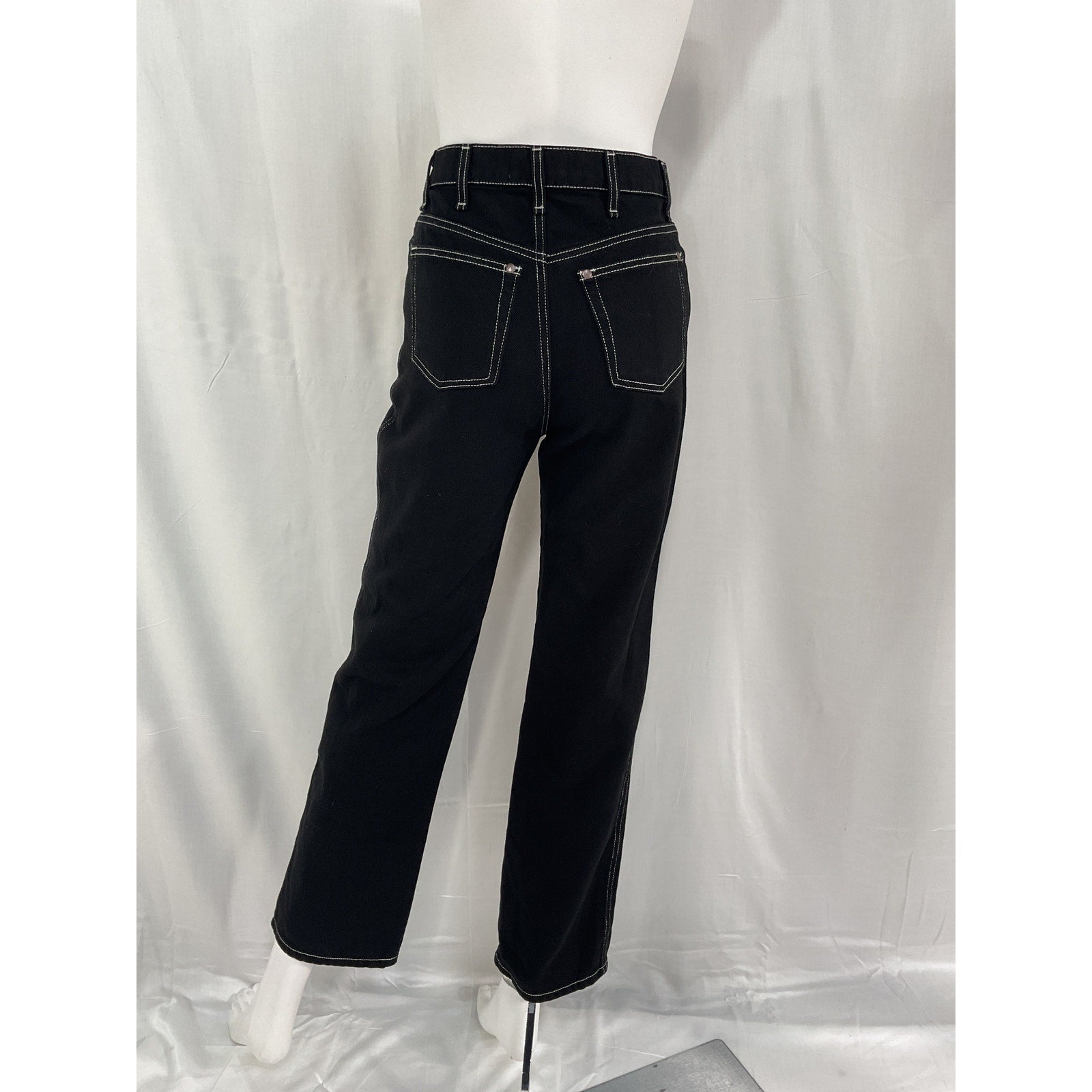 Reformation 'Cowboy' Black High Rise Straight Denim Jeans Size 24