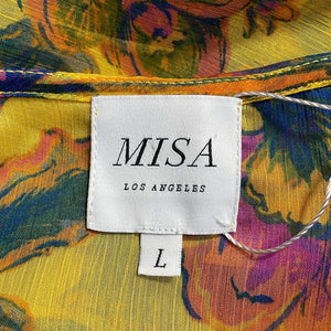 Misa Los Angeles Floral Yellow Kaia Dress Size L