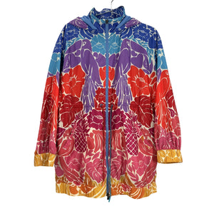Farm Rio Vibrant Multicolor Tropical Graphic Hooded Parka Size L
