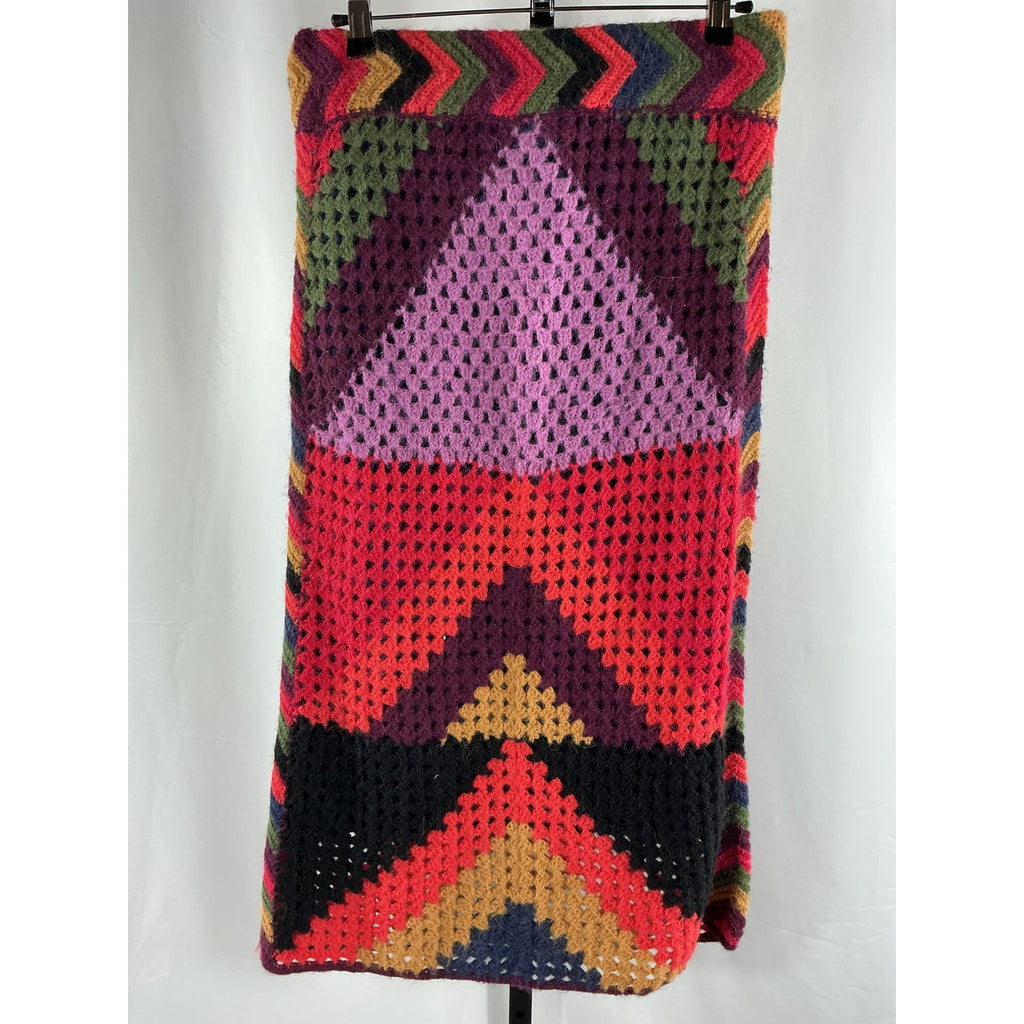 Farm Rio 'Juliana' Red Acrylic Stripes Knit Skirt Size M