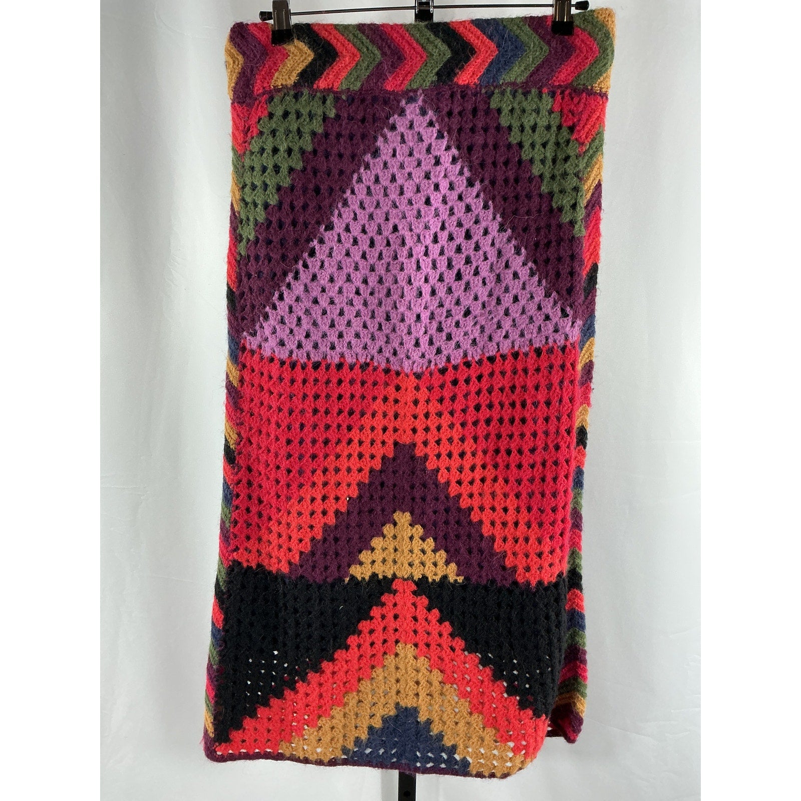 Farm Rio 'Juliana' Red Acrylic Stripes Knit Skirt Size M