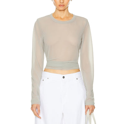 Proenza Schouler Sheer Beige Dara Top Size XS