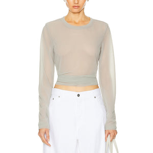 Proenza Schouler Sheer Beige Dara Top Size XS