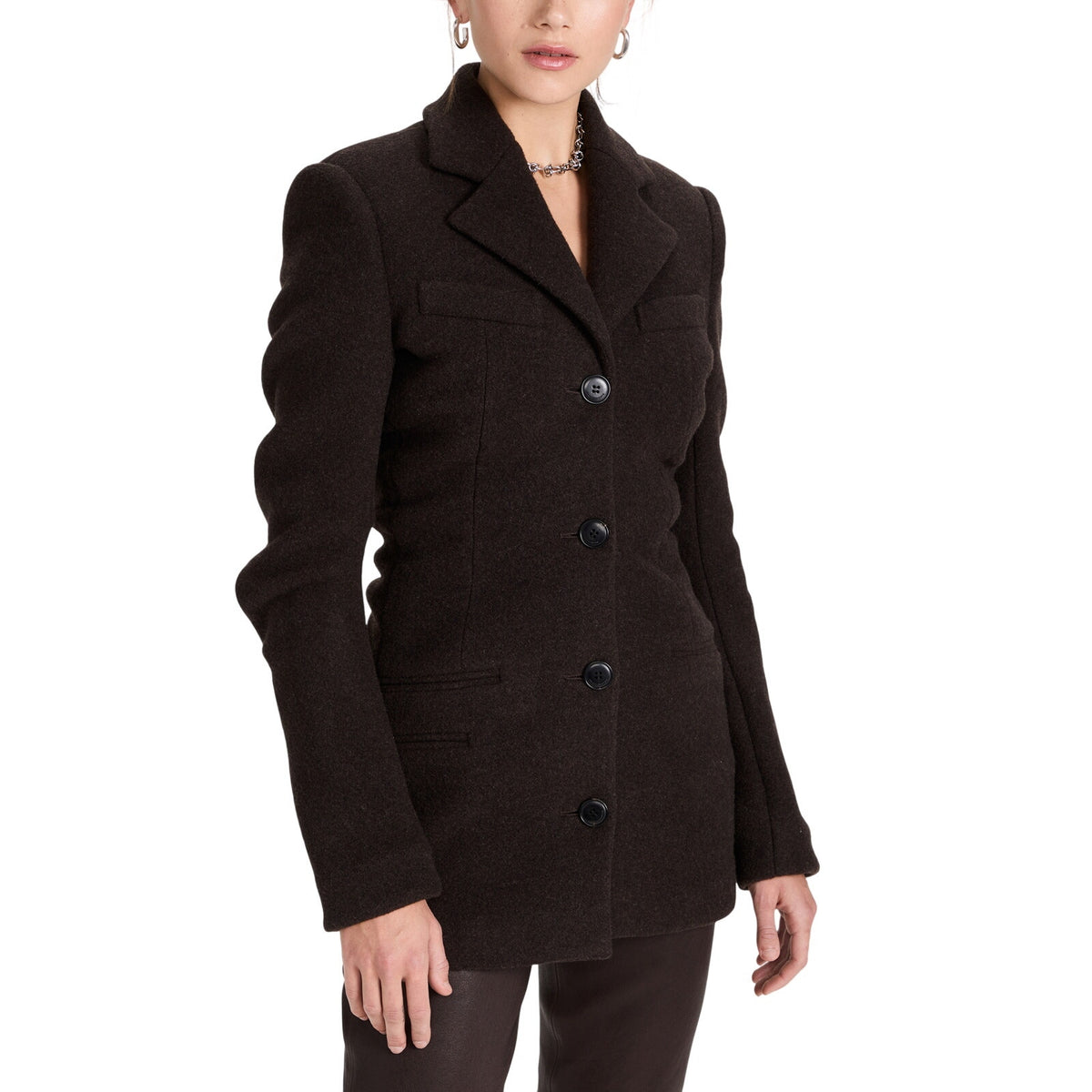 Alexander Wang Structured Cola Stacked Detail Blazer Size 8 NWT