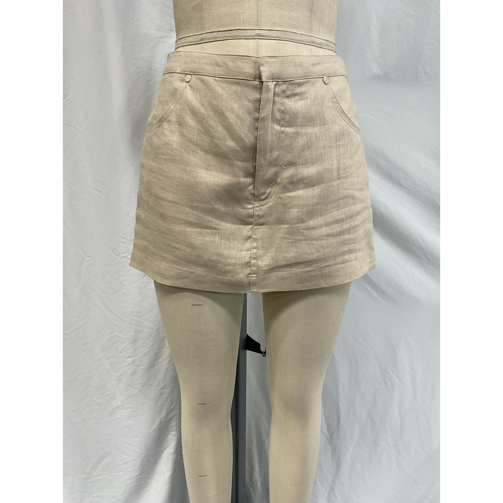 L'Academie 'Allana' Beige Linen Skort Size S