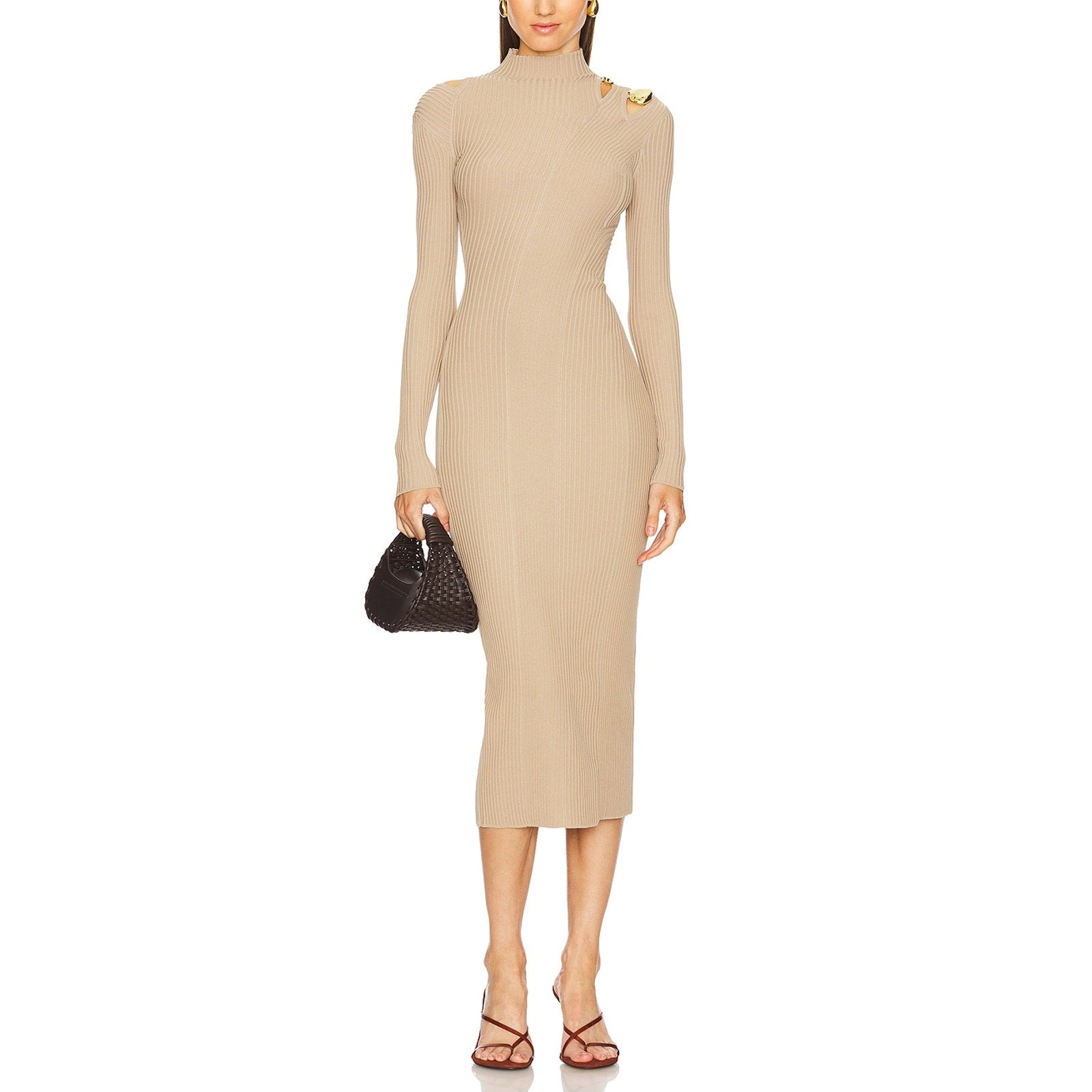 Cult Gaia 'Alyssa' Grey Viscose Knit Dress Size S