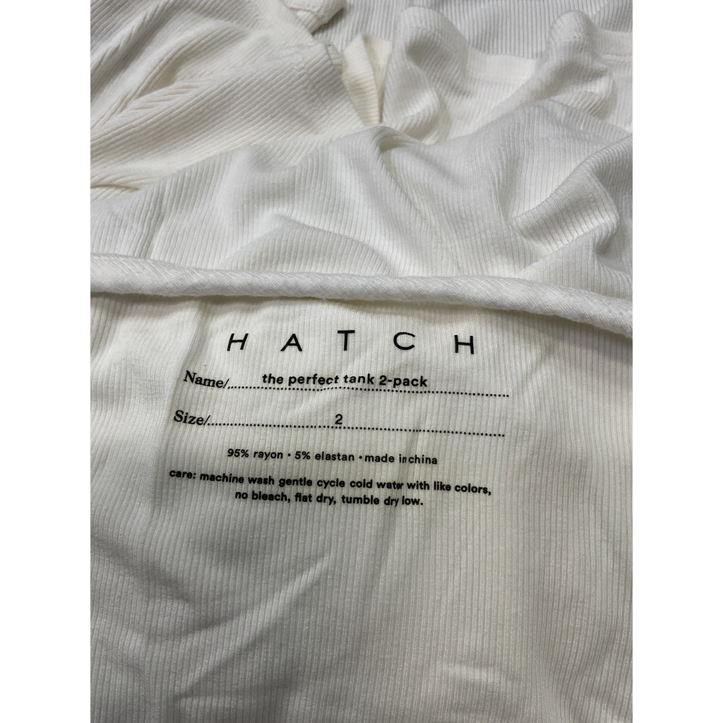 Hatch The Softest Rib White Nylon Tank 2-Pack Size 2