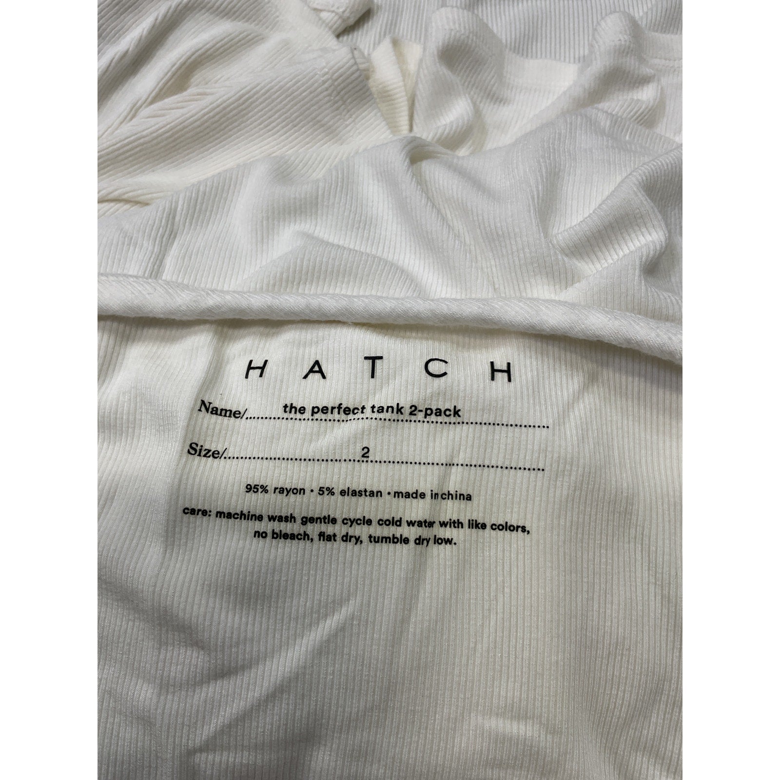 Hatch The Softest Rib White Nylon Tank 2-Pack Size 2