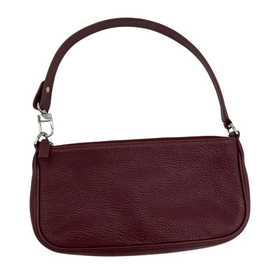 By Far Pebbled Burgundy Rachel Shoulder Bag