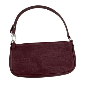 By Far Pebbled Burgundy Rachel Shoulder Bag