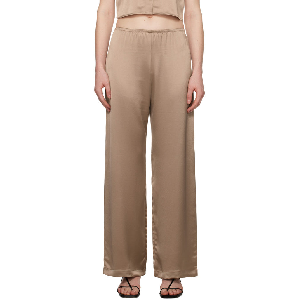 Leset Barb Wide Leg Beige Acetate Lounge Pants Size XS